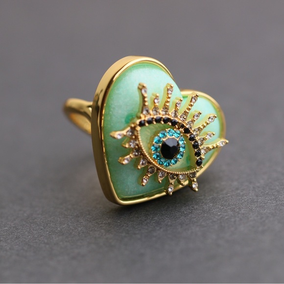Kurt Geiger Evil Eye Heart Cocktail Ring - Picture 7 of 9